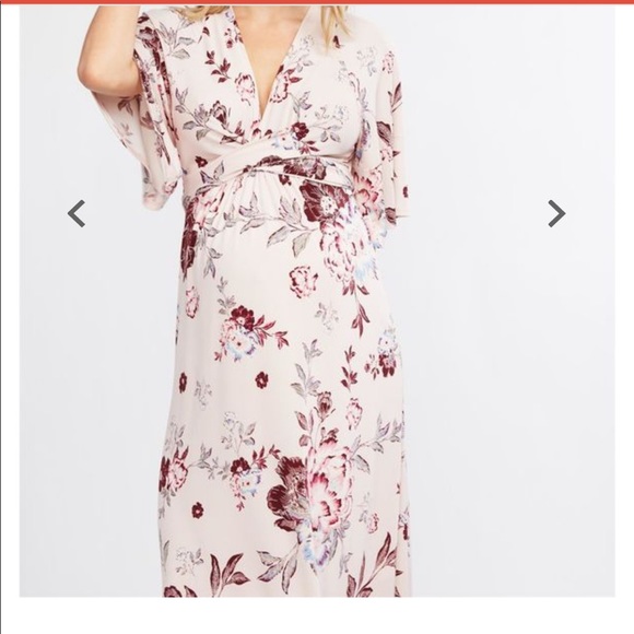 Jessica Simpson Flutter Sleeve Floral Wrap Dress - Picture 3 of 8